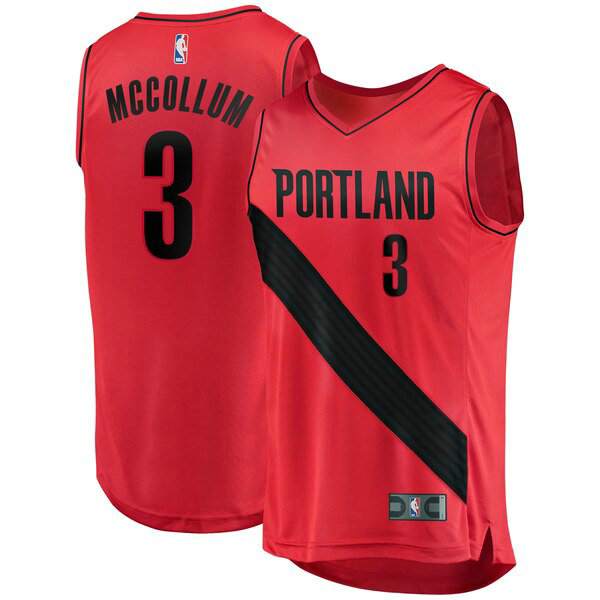 Camiseta C.J. McCollum 3 Portland Trail Blazers Statement Edition Rojo Hombre